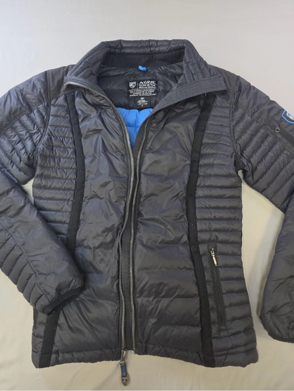 Kuhl Women's Black Puffer Jacket with Blue Lining